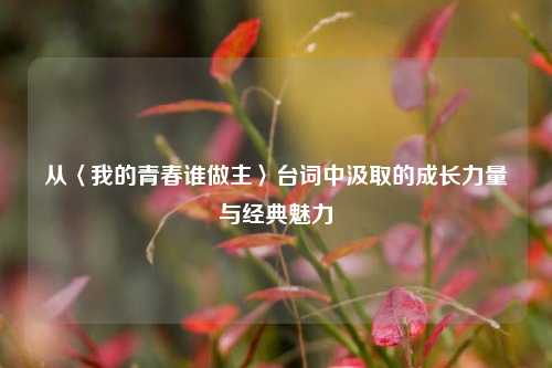 从〈我的青春谁做主〉台词中汲取的成长力量与经典魅力