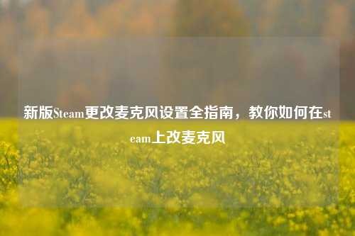 新版Steam更改麦克风设置全指南，教你如何在steam上改麦克风