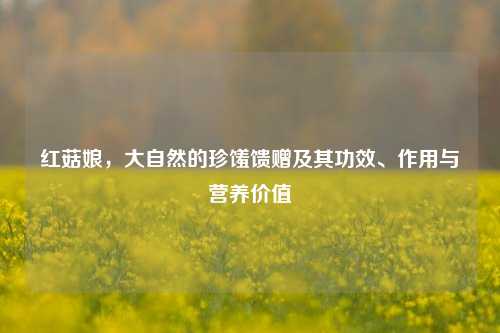 红菇娘，大自然的珍馐馈赠及其功效、作用与营养价值