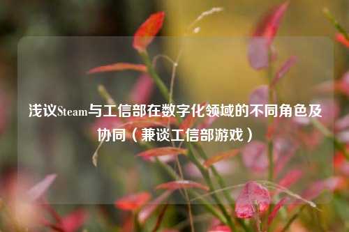 浅议Steam与工信部在数字化领域的不同角色及协同（兼谈工信部游戏）