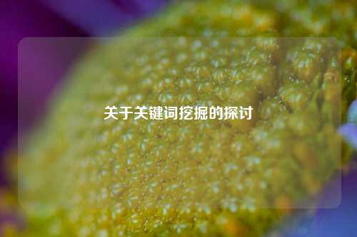 关于关键词挖掘的探讨