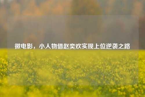 微电影，小人物借赵奕欢实现上位逆袭之路