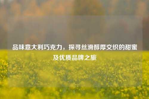 品味意大利巧克力，探寻丝滑醇厚交织的甜蜜及优质品牌之旅