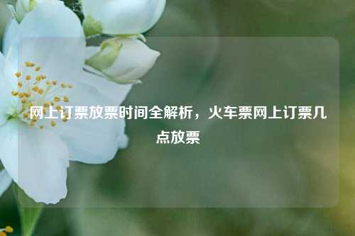 网上订票放票时间全解析，火车票网上订票几点放票