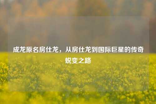 成龙原名房仕龙，从房仕龙到国际巨星的传奇蜕变之路