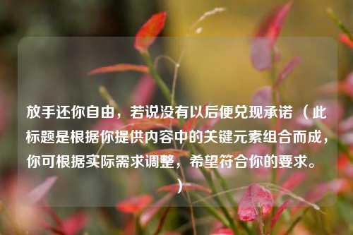 放手还你自由，若说没有以后便兑现承诺 （此标题是根据你提供内容中的关键元素组合而成，你可根据实际需求调整，希望符合你的要求。 ）