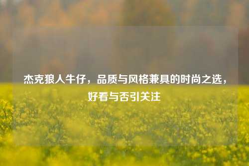 杰克狼人牛仔，品质与风格兼具的时尚之选，好看与否引关注
