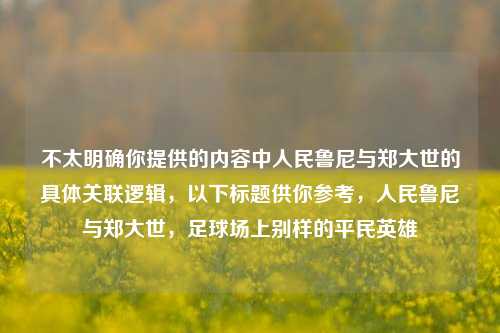 不太明确你提供的内容中人民鲁尼与郑大世的具体关联逻辑,以下标题供你参考,人民鲁尼与郑大世,足球场上别样的平民英雄