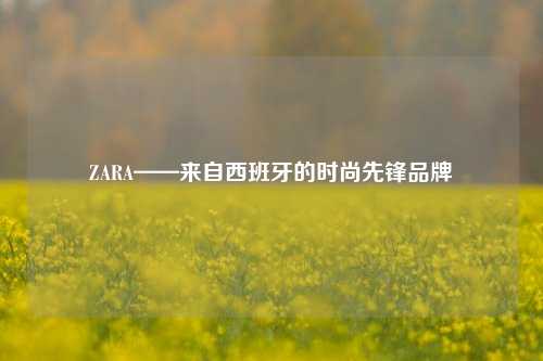 ZARA——来自西班牙的时尚先锋品牌