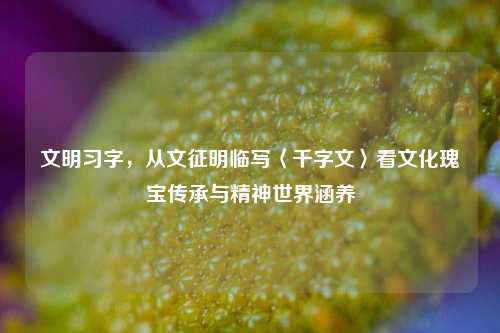 文明习字，从文征明临写〈千字文〉看文化瑰宝传承与精神世界涵养