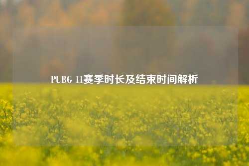PUBG 11赛季时长及结束时间解析