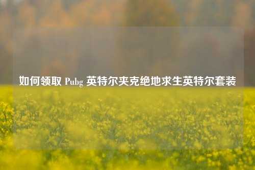 如何领取 Pubg 英特尔夹克绝地求生英特尔套装