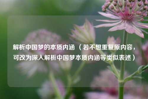 解析中国梦的本质内涵 (若不想重复原内容,可改为深入解析中国梦本质内涵等类似表述)
