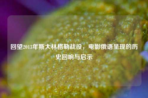 回望2013年斯大林格勒战役，电影俄语呈现的历史回响与启示