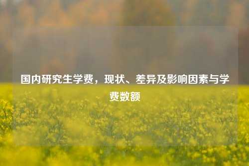 国内研究生学费,现状、差异及影响因素与学费数额