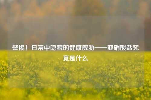 警惕！日常中隐藏的健康威胁——亚硝酸盐究竟是什么