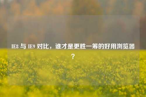 IE8 与 IE9 对比,谁才是更胜一筹的好用浏览器?