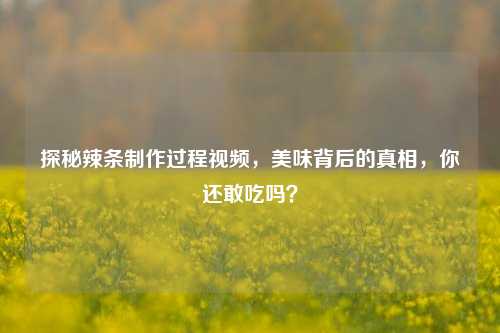 探秘辣条制作过程视频，美味背后的真相，你还敢吃吗？
