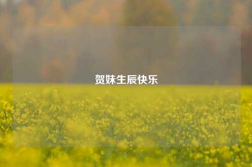 贺妹生辰快乐