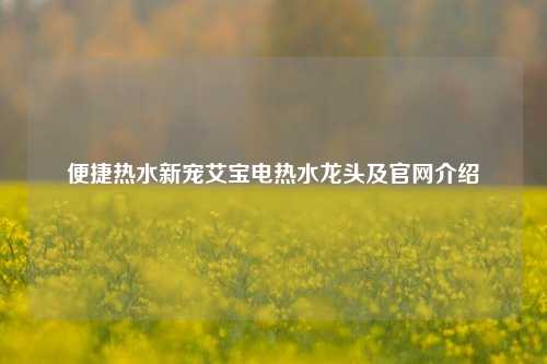 便捷热水新宠艾宝电热水龙头及官网介绍