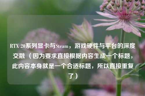 RTX 20系列显卡与Steam，游戏硬件与平台的深度交融 （因为要求直接根据内容生成一个标题，此内容本身就是一个合适标题，所以直接重复了）
