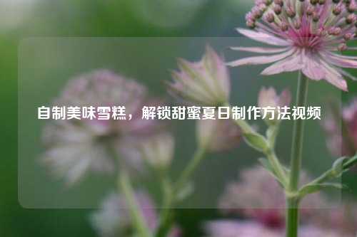 自制美味雪糕，解锁甜蜜夏日制作方法视频