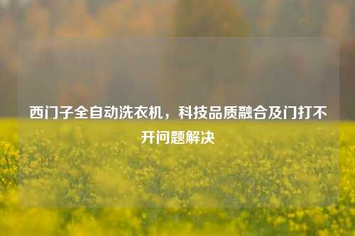 西门子全自动洗衣机，科技品质融合及门打不开问题解决