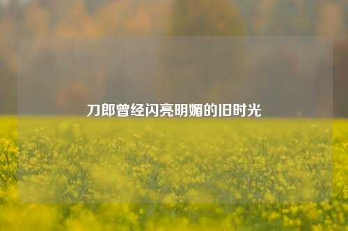 刀郎曾经闪亮明媚的旧时光