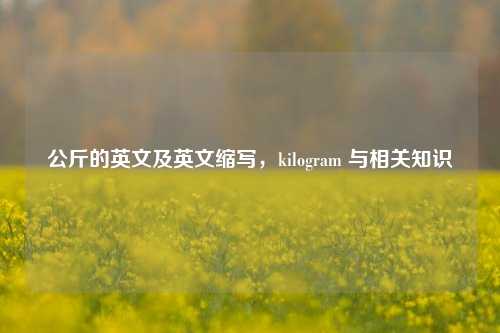 公斤的英文及英文缩写，kilogram 与相关知识