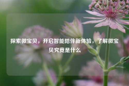 探索微宝贝,开启智能陪伴新体验,了解微宝贝究竟是什么