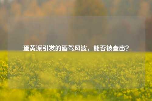 蛋黄派引发的酒驾风波，能否被查出？