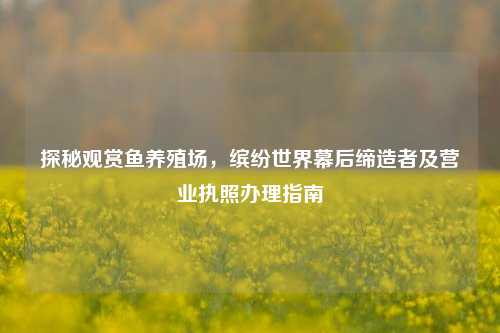 探秘观赏鱼养殖场，缤纷世界幕后缔造者及营业执照办理指南