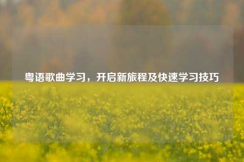 粤语歌曲学习,开启新旅程及快速学习技巧