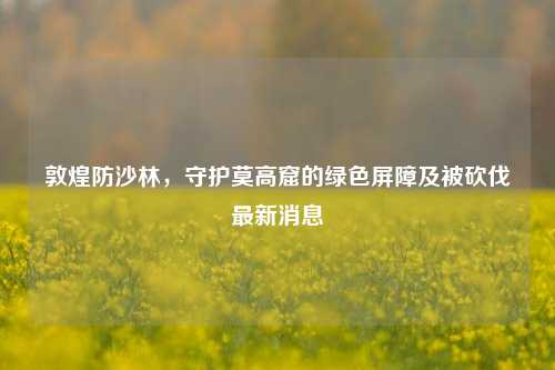 敦煌防沙林，守护莫高窟的绿色屏障及被砍伐最新消息
