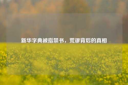 新华字典被指禁书，荒谬背后的真相