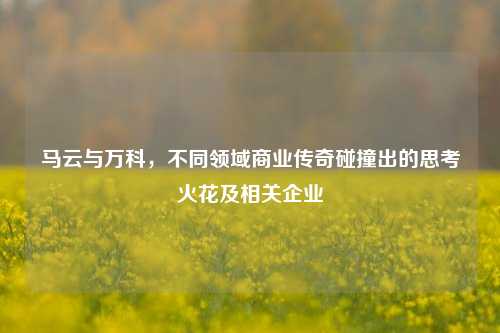 马云与万科,不同领域商业传奇碰撞出的思考火花及相关企业