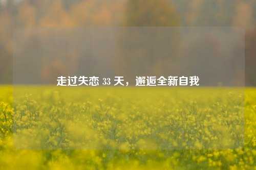 走过失恋 33 天,邂逅全新自我