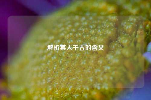 解析某人千古的含义