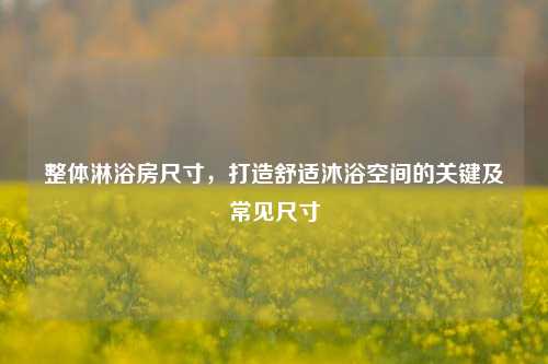 整体淋浴房尺寸，打造舒适沐浴空间的关键及常见尺寸