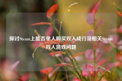 探讨Steam上能否单人购买双人成行及相关Steam双人游戏问题