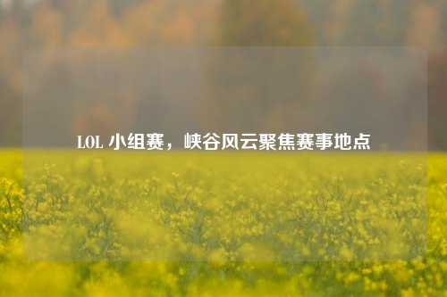 LOL 小组赛，峡谷风云聚焦赛事地点