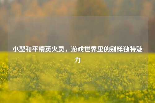 小型和平精英火灵，游戏世界里的别样独特魅力