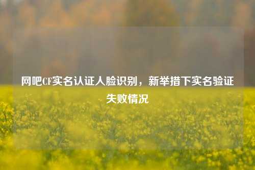 网吧CF实名认证人脸识别,新举措下实名验证失败情况
