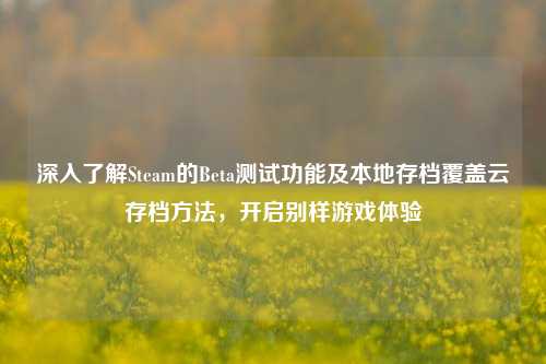 深入了解Steam的Beta测试功能及本地存档覆盖云存档方法，开启别样游戏体验