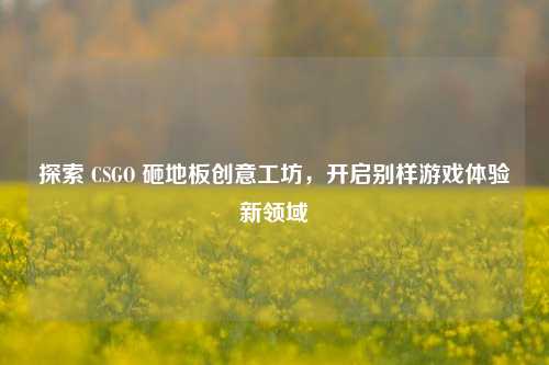 探索 CSGO 砸地板创意工坊，开启别样游戏体验新领域