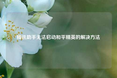 腾讯助手无法启动和平精英的解决方法