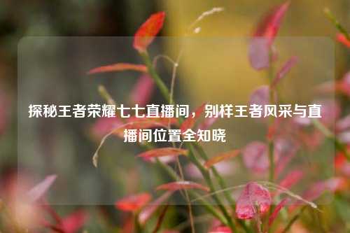 探秘王者荣耀七七直播间，别样王者风采与直播间位置全知晓