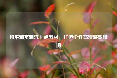 和平精英潮流卡点素材，打造个性高清游戏瞬间