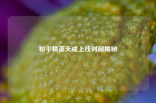 和平精英天成上线时间揭秘
