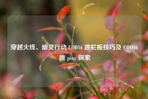 穿越火线、幽灵行动 COD16 跳栏板技巧及 COD16 跳 ping 探索